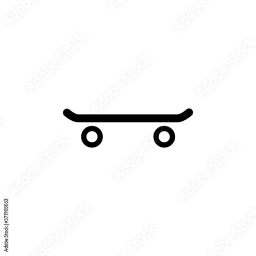 Skate board thin icon isolated on white background, simple line icon for your work.