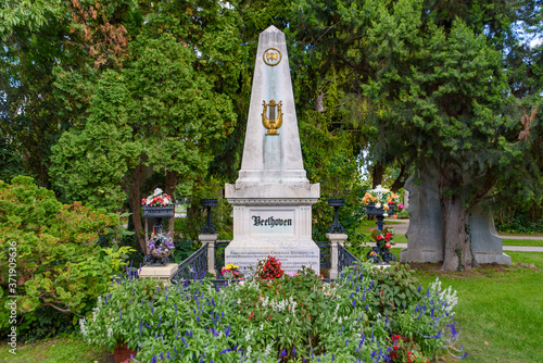 Photography Beethoven's Grave at Central Cemetery in Vienna, Austria