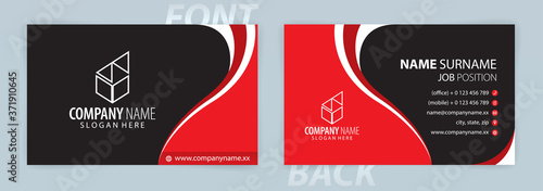 Red and Black business card template (Front and Back) Vector