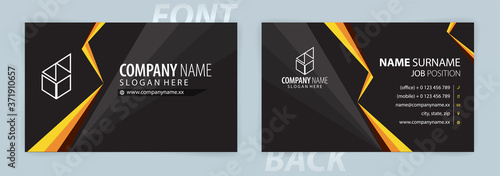 Yellow and Black business card template (Front and Back) Vector