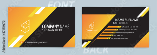 Yellow and Black business card template (Front and Back) Vector