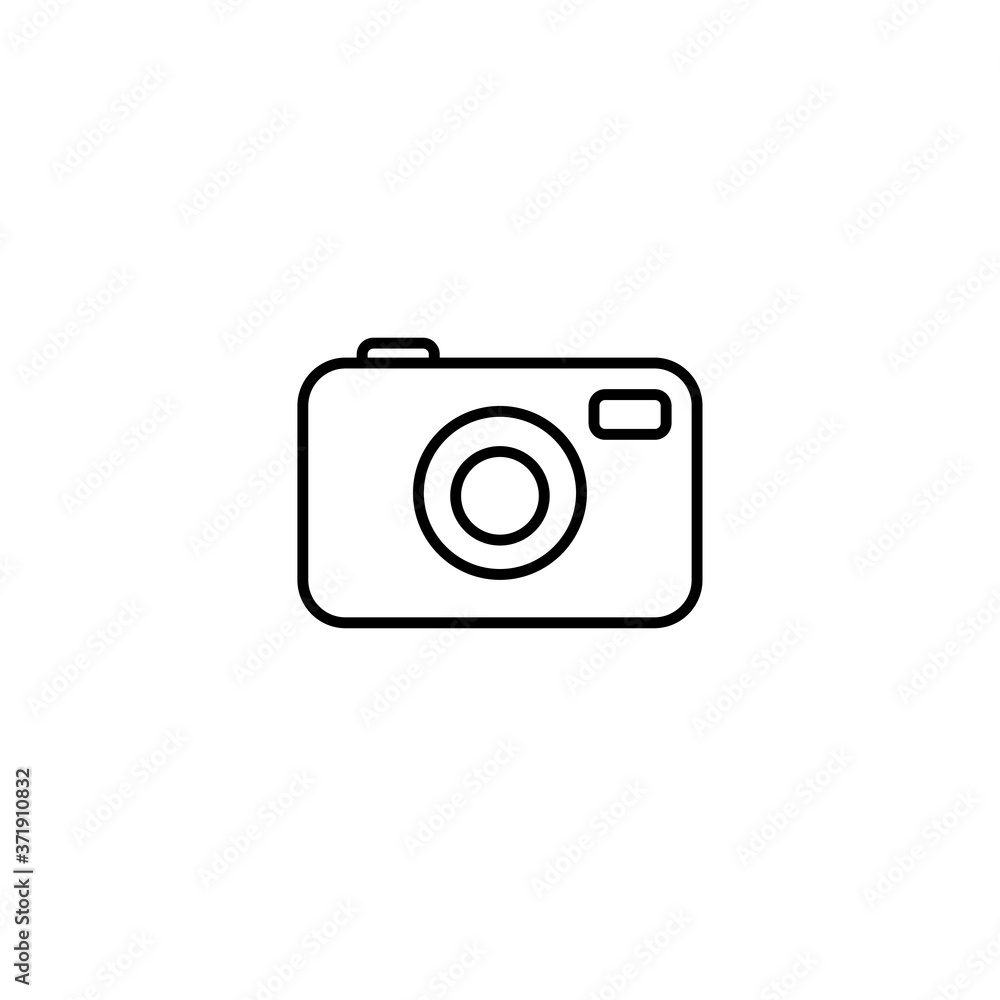 camera thin icon isolated on white background, simple line icon for your work. camera thin icon isolated on white background, simple line icon for your work.