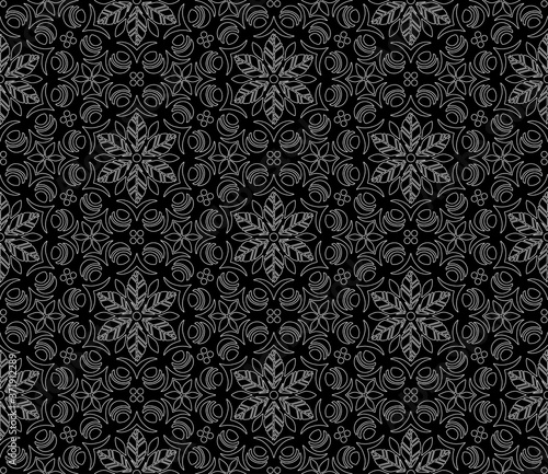 Abstract geometric pattern White contour Seamless doodle Sketch