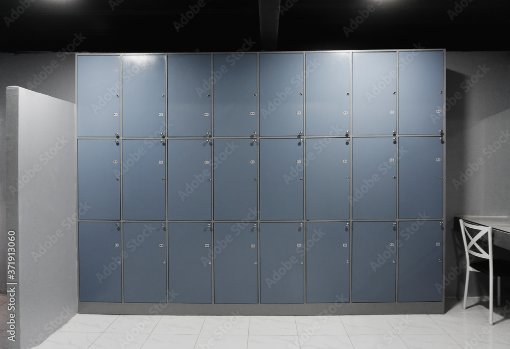 Row of locker at fitness center. Interior Concept. Row of locker at fitness center. Interior Concept.