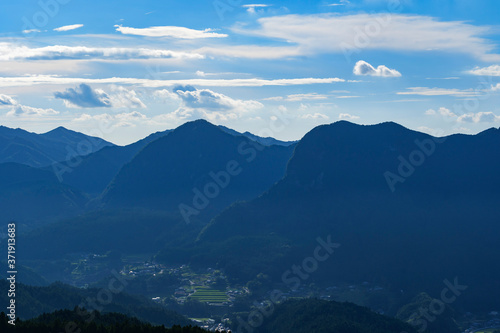 Fototapeta Naklejka Na Ścianę i Meble -  Japanese mountains and sky in summer