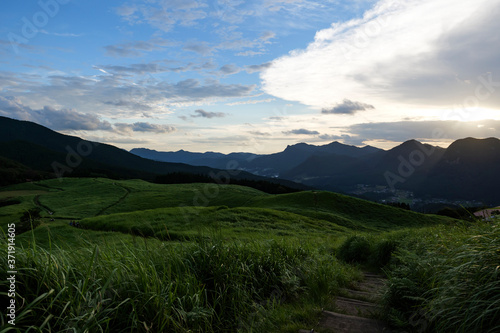 Dusk, beautiful scenery of Soni plateau in Nara prefecture