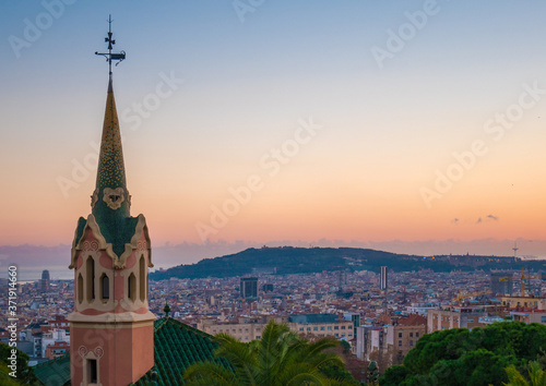 panorama of barcelona spain