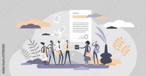 Conclusion contract as company deal solution paperwork tiny persons concept