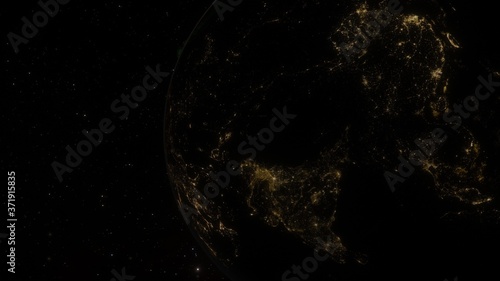 realistic planet Earth from space  science fiction wallpaper  cosmic landscape  oceanic expanses  sunrise over the earth from space  3d render 
