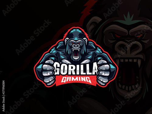 Gorilla mascot esport logo design