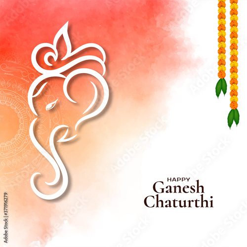 Indian festival Ganesh Chaturthi greeting background