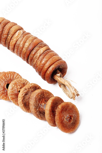 Dried Figs isolated on white background.
