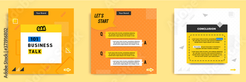 Social media tutorial, tips, trick, did you know post banner layout template with geometric background and memphis pattern design element