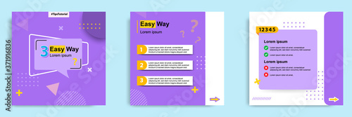 Social media tutorial, tips, trick, did you know post banner layout template with geometric background and memphis pattern design element