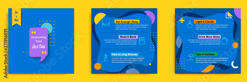 Social media tutorial, tips, trick, did you know post banner layout template with geometric background and memphis pattern design element