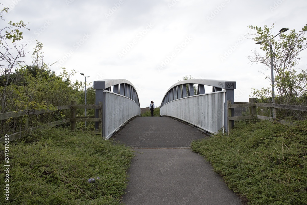COVID Girl on a bridge in Leicestershire. COVID Girl on a bridge in Leicestershire.