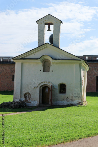 early medieval Saint Andrew Stratelates church inside the Velikiy (Great) Novgorod citadel (kremlin, detinets) in Russia photo