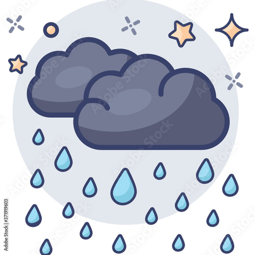 
Raining vector flat style, summer rainfall weather  
