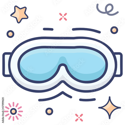 
Goggle, eyewear flat style icon 

