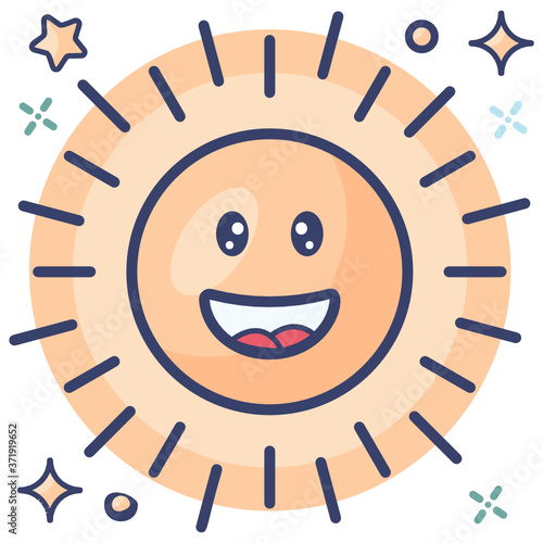 
Sunrise icon in flat design, morning phase  
