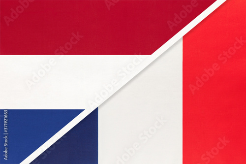 Free Download Netherlands or Holland and France, symbol of national flags from textile. Championship between two countries. - GFXLoad