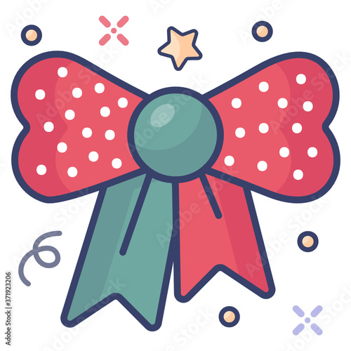 
Design of christmas bow, ribbon bow

