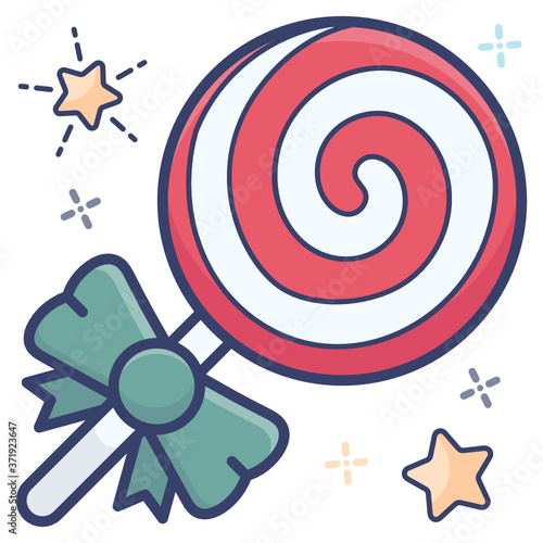 
Swirl lollipop vector style, confectionery kids food vector 
