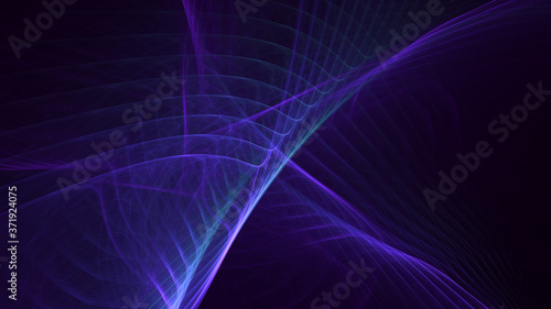 3D rendering abstract multicolored fractal light background with bright center