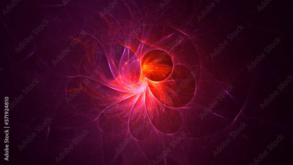 3D rendering abstract multicolored fractal light background with bright center 3D rendering abstract multicolored fractal light background with bright center