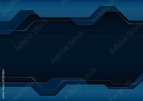 Blue Abstract Tech Background with Decorative Linear Pattern - Modern Geometr...