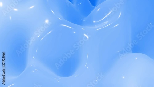Stylish abstract looped background, changing surface of soft translucent material. Creative soft bright 3d bg with inner glow for festive events 4k. Blue gradient. photo