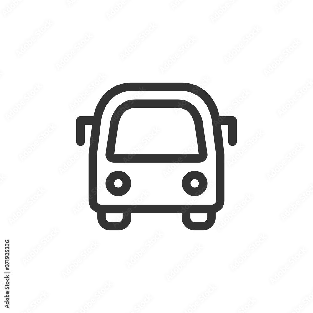 City bus front view vector outline style icon. Marking of public transport stops. City bus front view vector outline style icon. Marking of public transport stops.