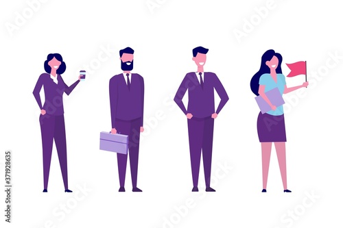 Teamleader or influencer character concept. Business leadership.  Vector illustration in a flat style