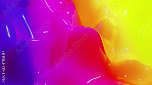 Stylish abstract looped background, changing surface of soft translucent material like jelly. Creative soft bright 3d bg with inner glow for festive events 4k. Red orange yellow gradient. photo