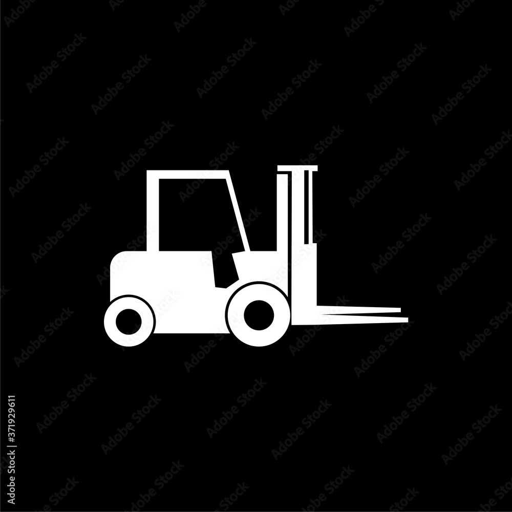 Forklift icon isolated on dark background