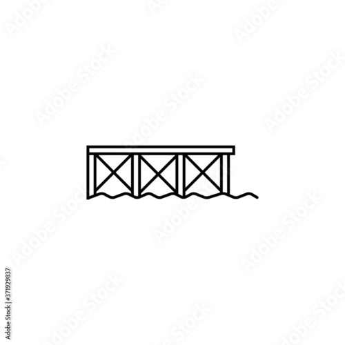 Pier thin icon isolated on white background, simple line icon for your work.