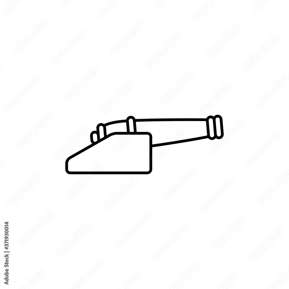 cannon thin icon isolated on white background, simple line icon for your work. cannon thin icon isolated on white background, simple line icon for your work.