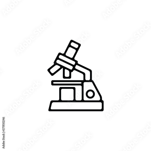 microscope thin icon isolated on white background, simple line icon for your work.