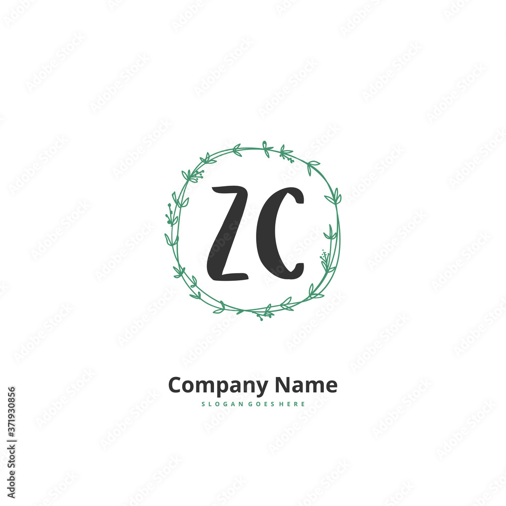 Z C ZC Initial handwriting and signature logo design with circle. Beautiful design handwritten logo for fashion, team, wedding, luxury logo. Z C ZC Initial handwriting and signature logo design with circle. Beautiful design handwritten logo for fashion, team, wedding, luxury logo.