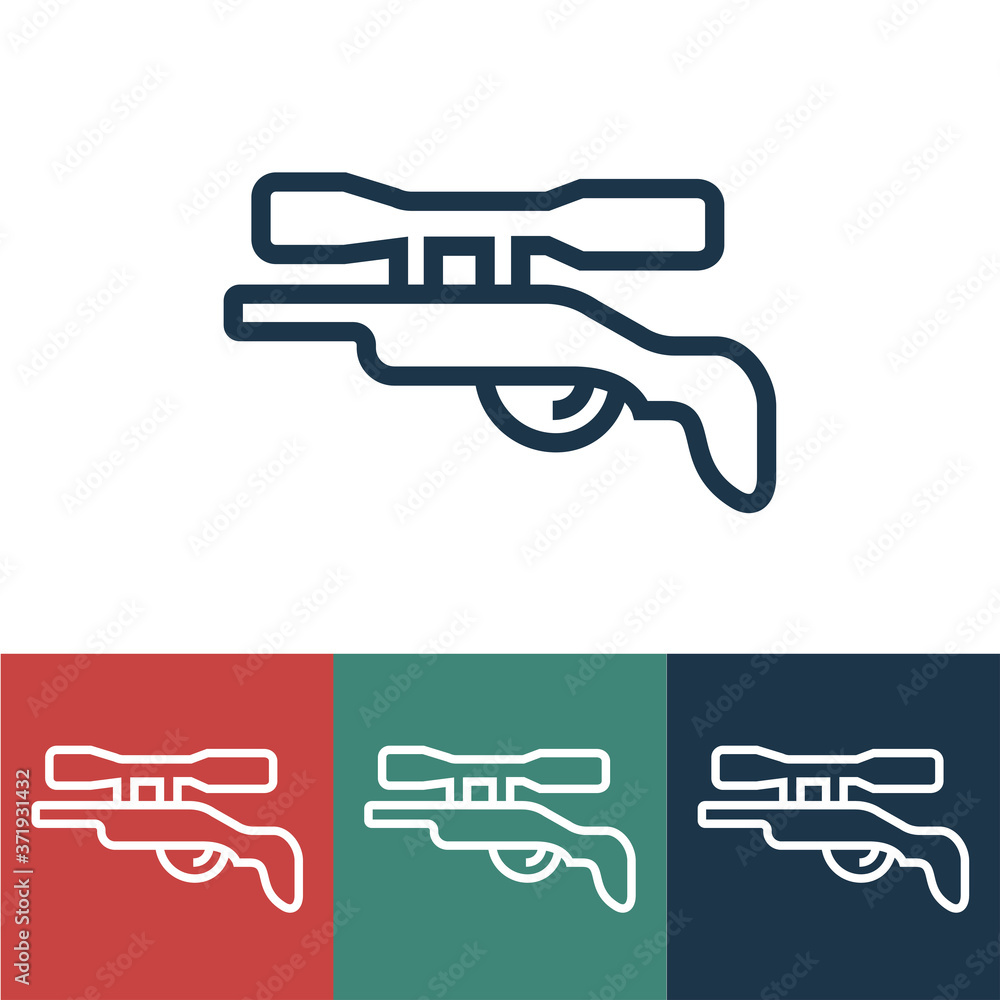 Linear vector icon with sniper rifle
