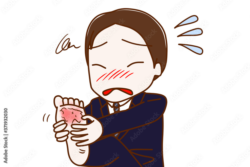 水虫で痒くて辛いスーツ姿の男性