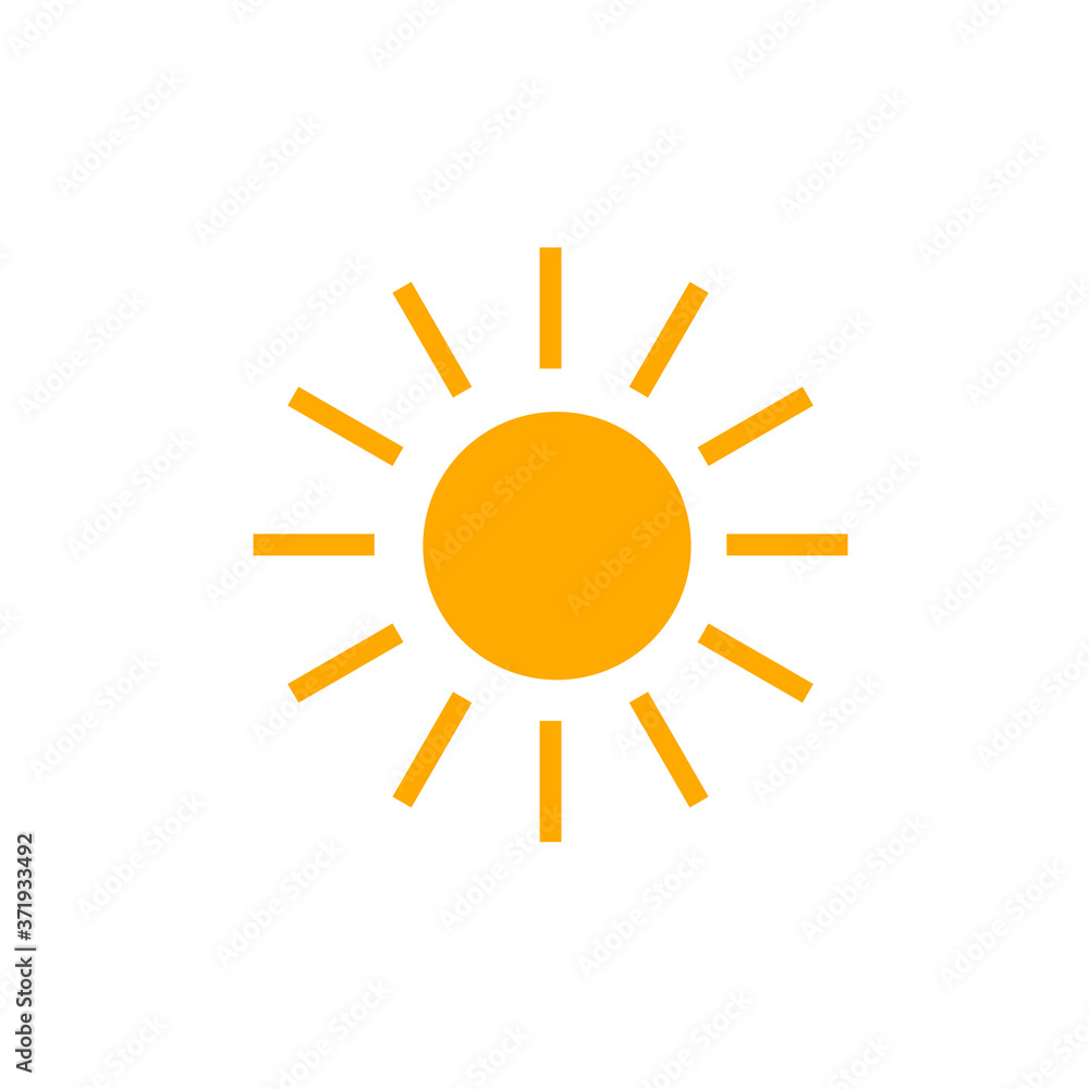 Sun icon illustration on white background Sun icon illustration on white background