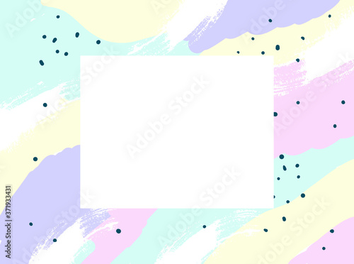 Abstract colorful paint background with copy space. Brush, marker, pencil stroke pattern. Children, kids sketch drawing. Pink, purple, black, blue, white color. Vanilla, ice cream, unicorn concept