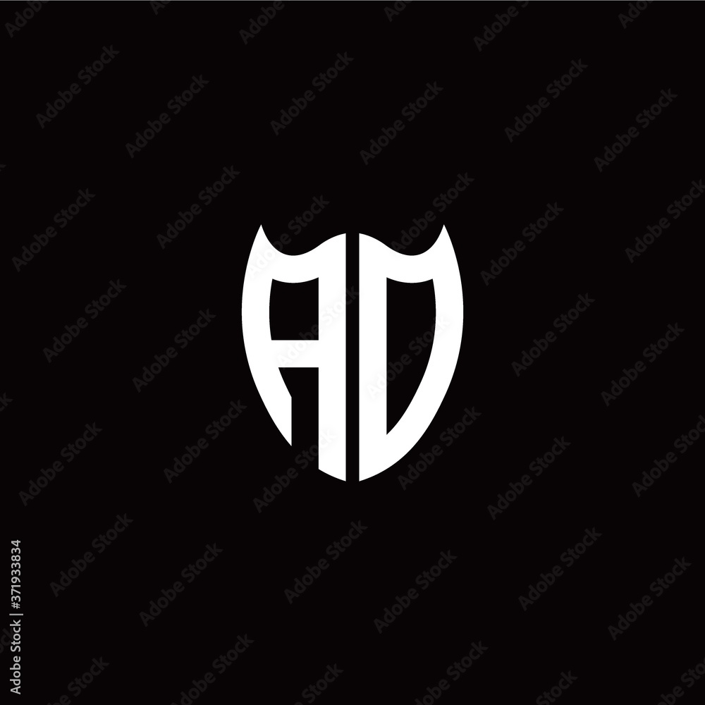 Initial A O letter with shield modern style logo template vector Initial A O letter with shield modern style logo template vector