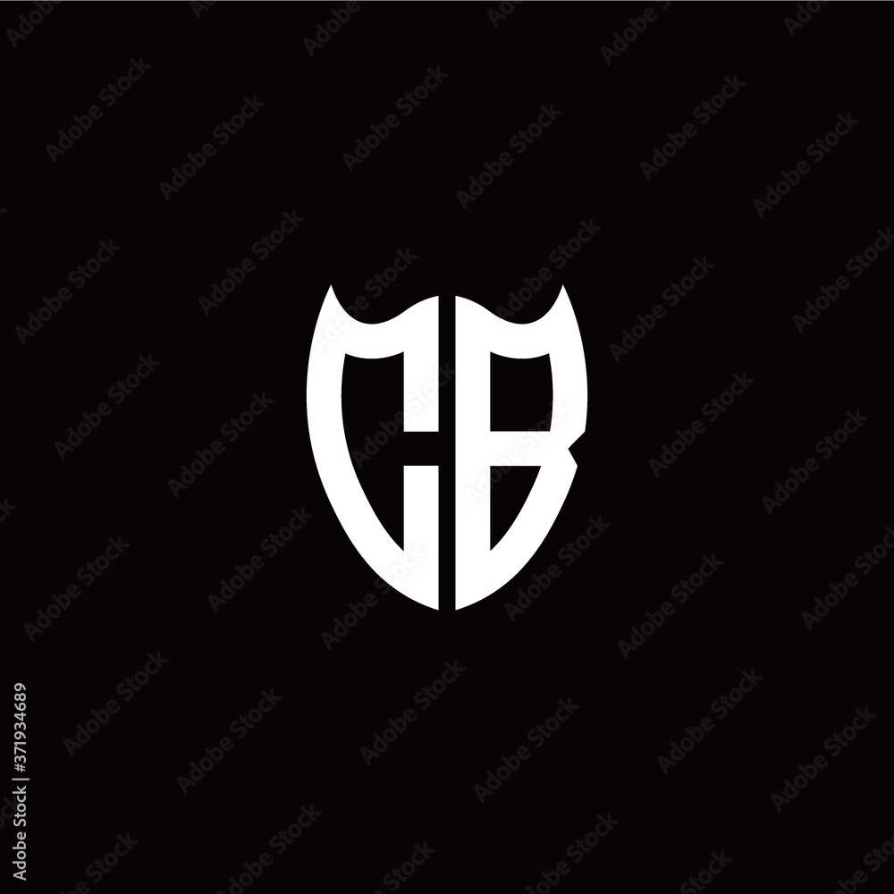 Initial C B letter with shield modern style logo template vector Initial C B letter with shield modern style logo template vector