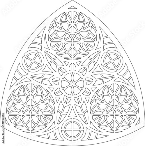 Rose Window Fig. 18, triangular 2, round 1, framework