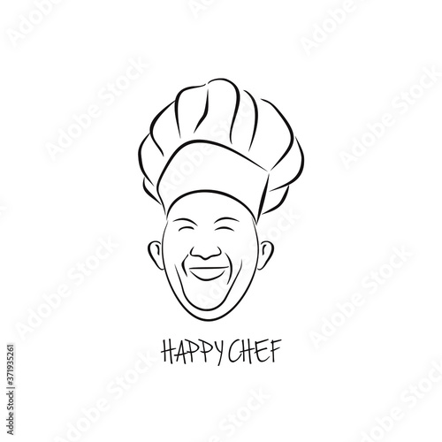 fat chef smiling logo design for bakery or restaurant