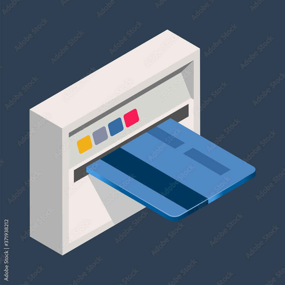 Banking & finance, Atm machine, Isometric 3D icon. Banking & finance, Atm machine, Isometric 3D icon.