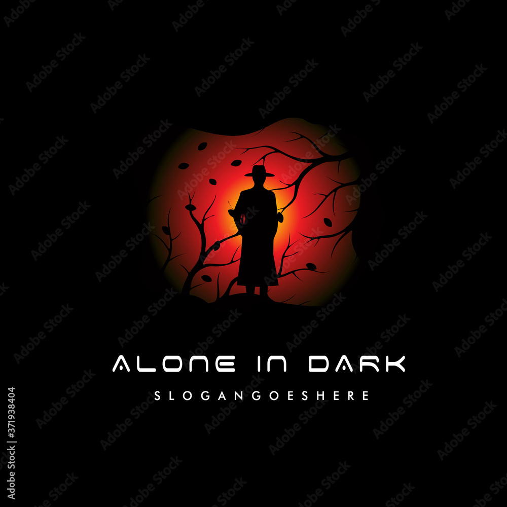 Alone in Dark Logo Design Vector Alone in Dark Logo Design Vector