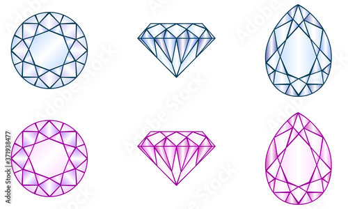 ダイアモンドのイラスト素材／Diamond illustration material